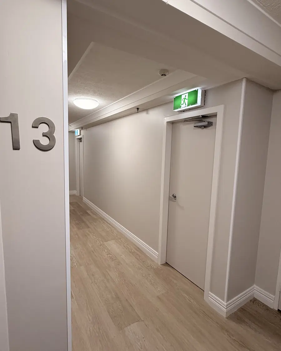 Common hallway repainted by ArgenCoat in a Gold Coast apartment building