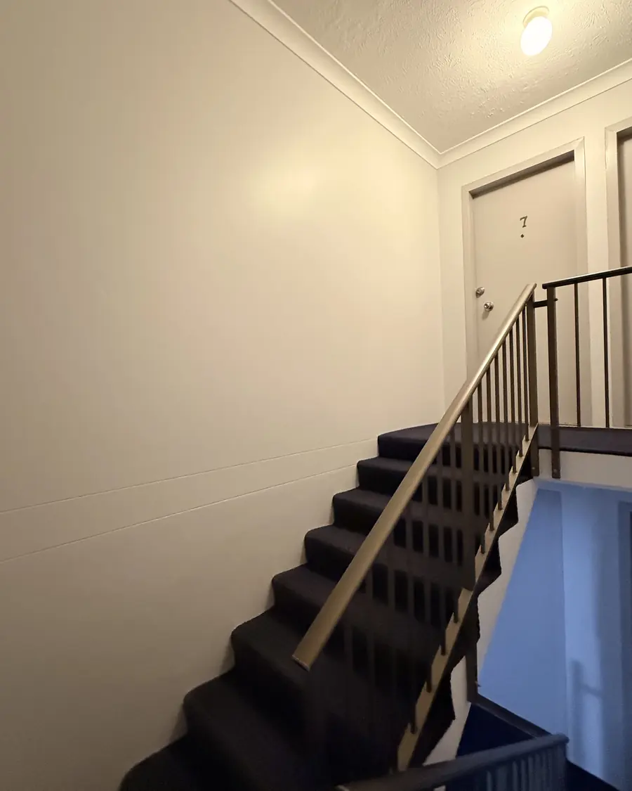 Repainted stairwell in a strata building